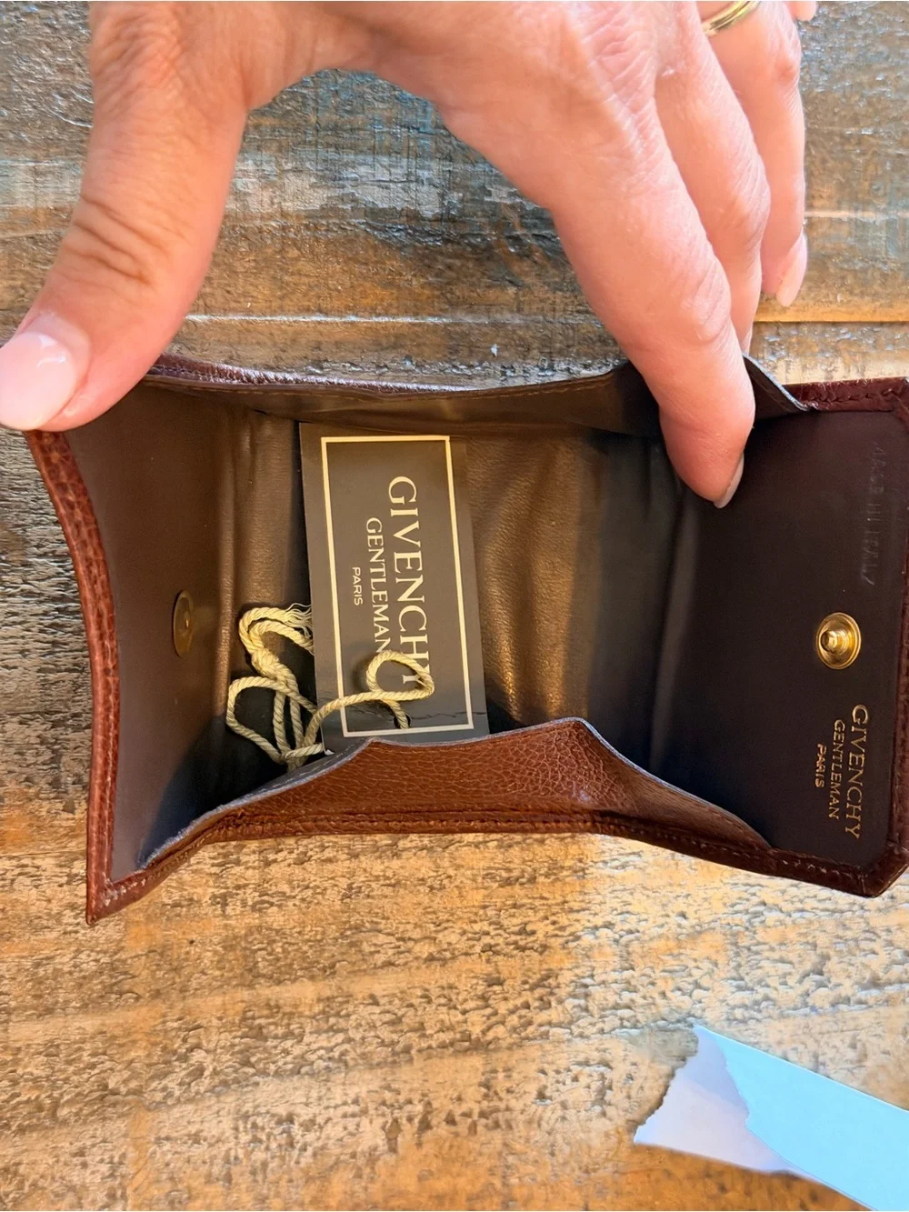 Givenchy Brown Pebbled Leather Card & Key Holder